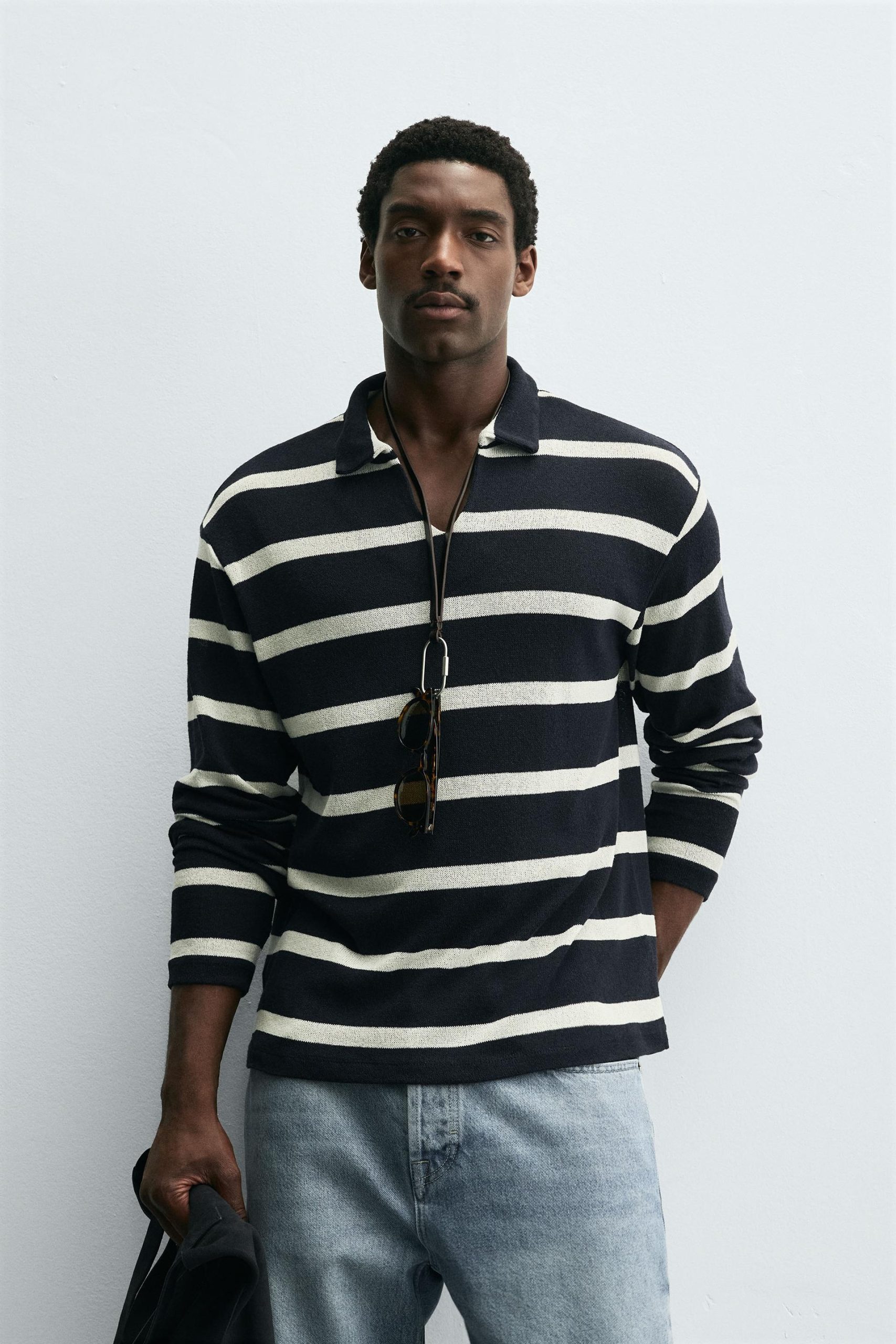 STRIPED JACQUARD POLO SHIRT MARO