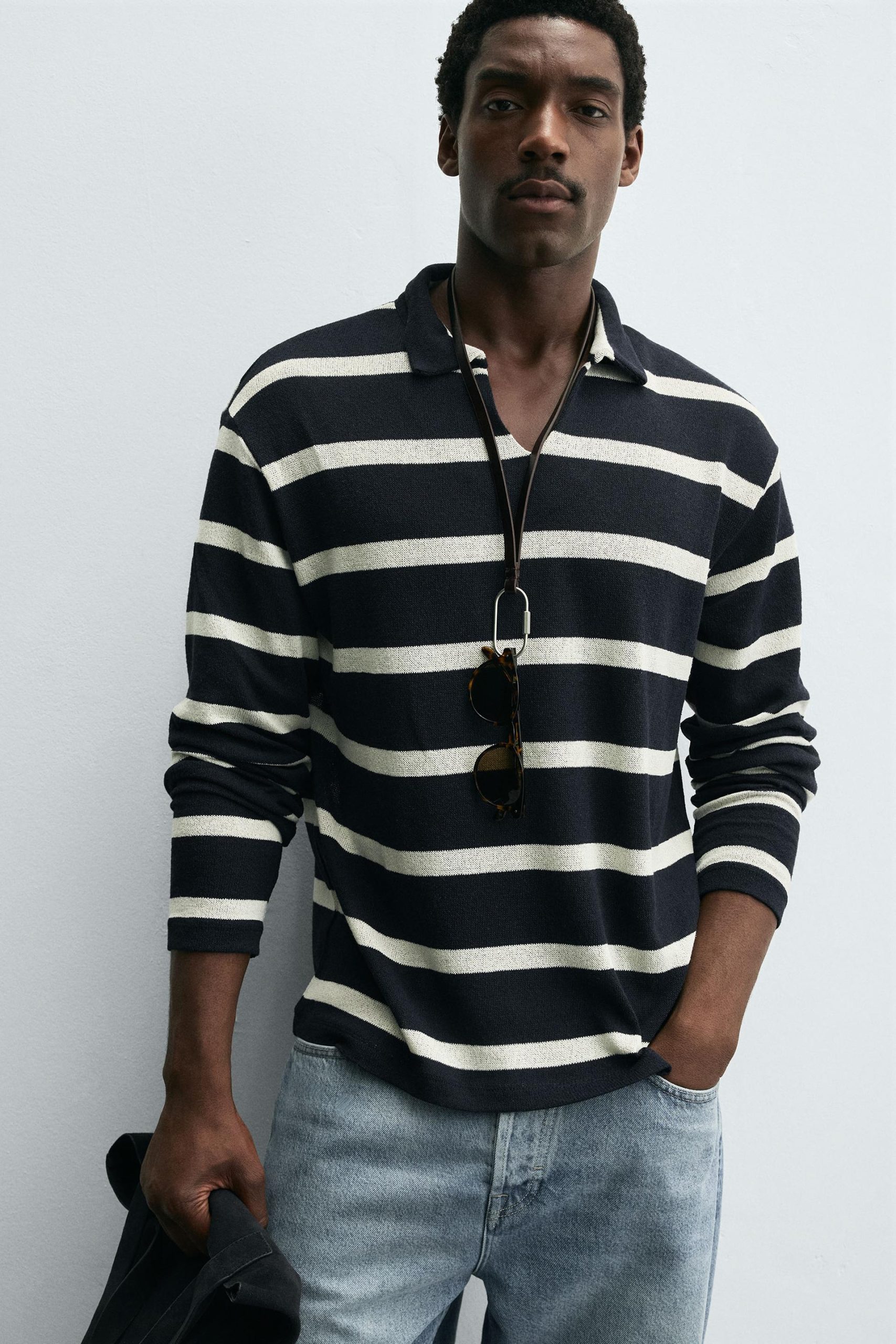 STRIPED JACQUARD POLO SHIRT MARO - Ảnh 5
