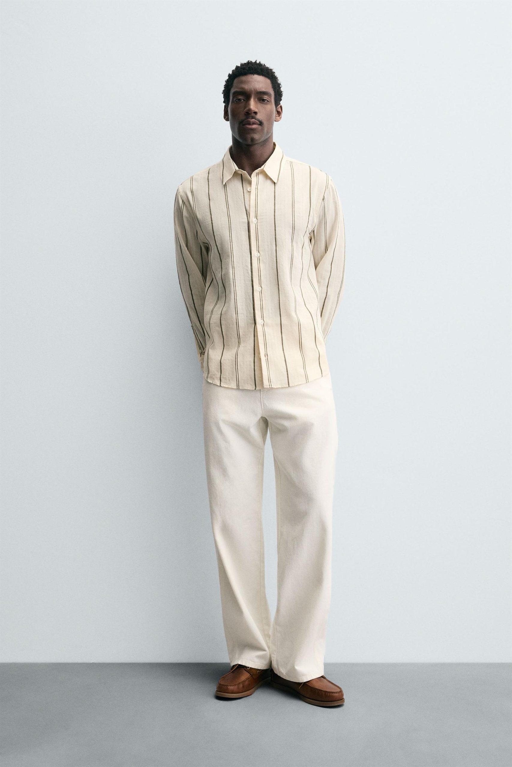 STRIPED JACQUARD SHIRT MARO - Ảnh 9