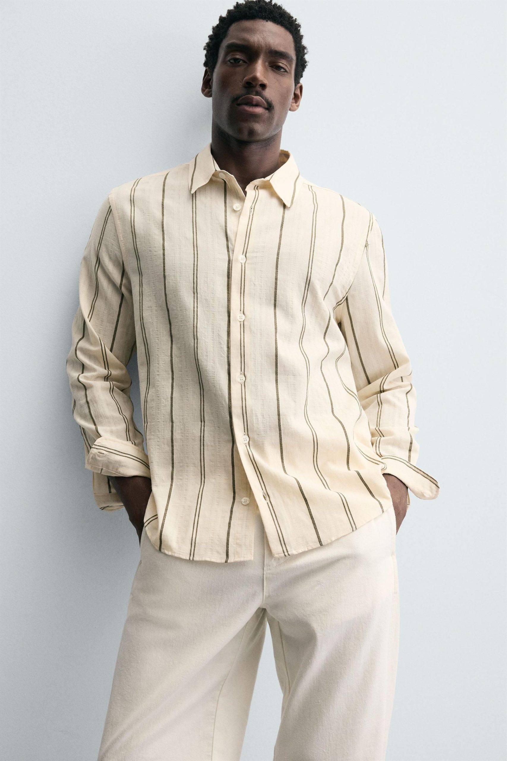 STRIPED JACQUARD SHIRT MARO - Ảnh 4