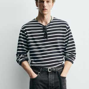 STRIPED JACQUARD T-SHIRT AARON LEVINE X ZARA MARO
