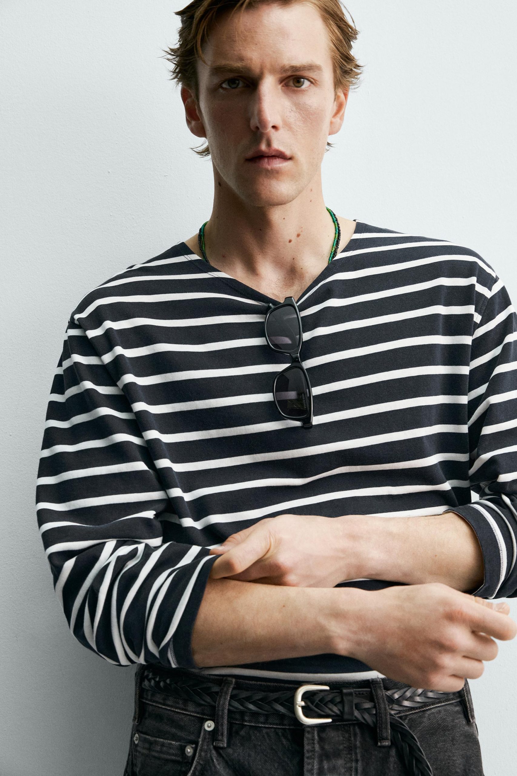 STRIPED JACQUARD T-SHIRT AARON LEVINE X ZARA MARO - Ảnh 4