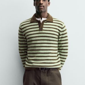 STRIPED KNIT POLO SHIRT MARO