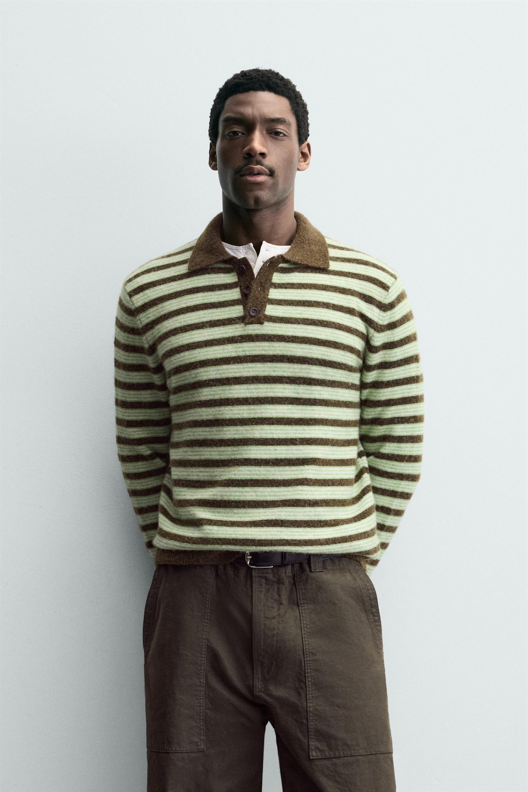 STRIPED KNIT POLO SHIRT MARO