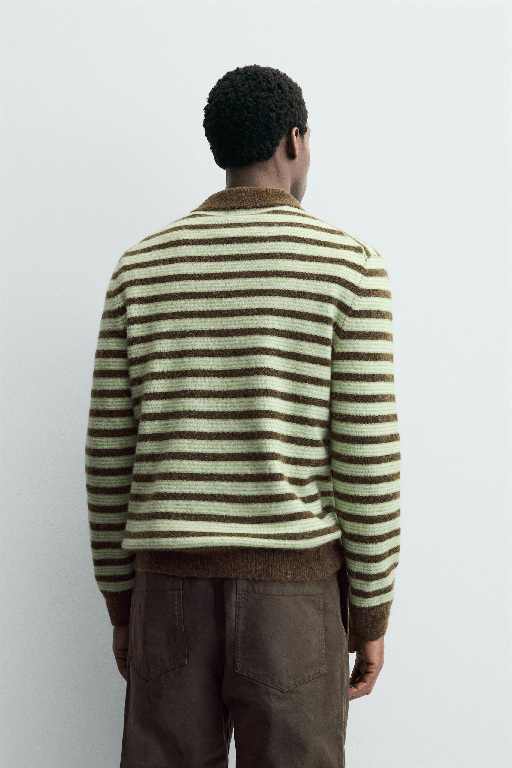 STRIPED KNIT POLO SHIRT MARO - Ảnh 7