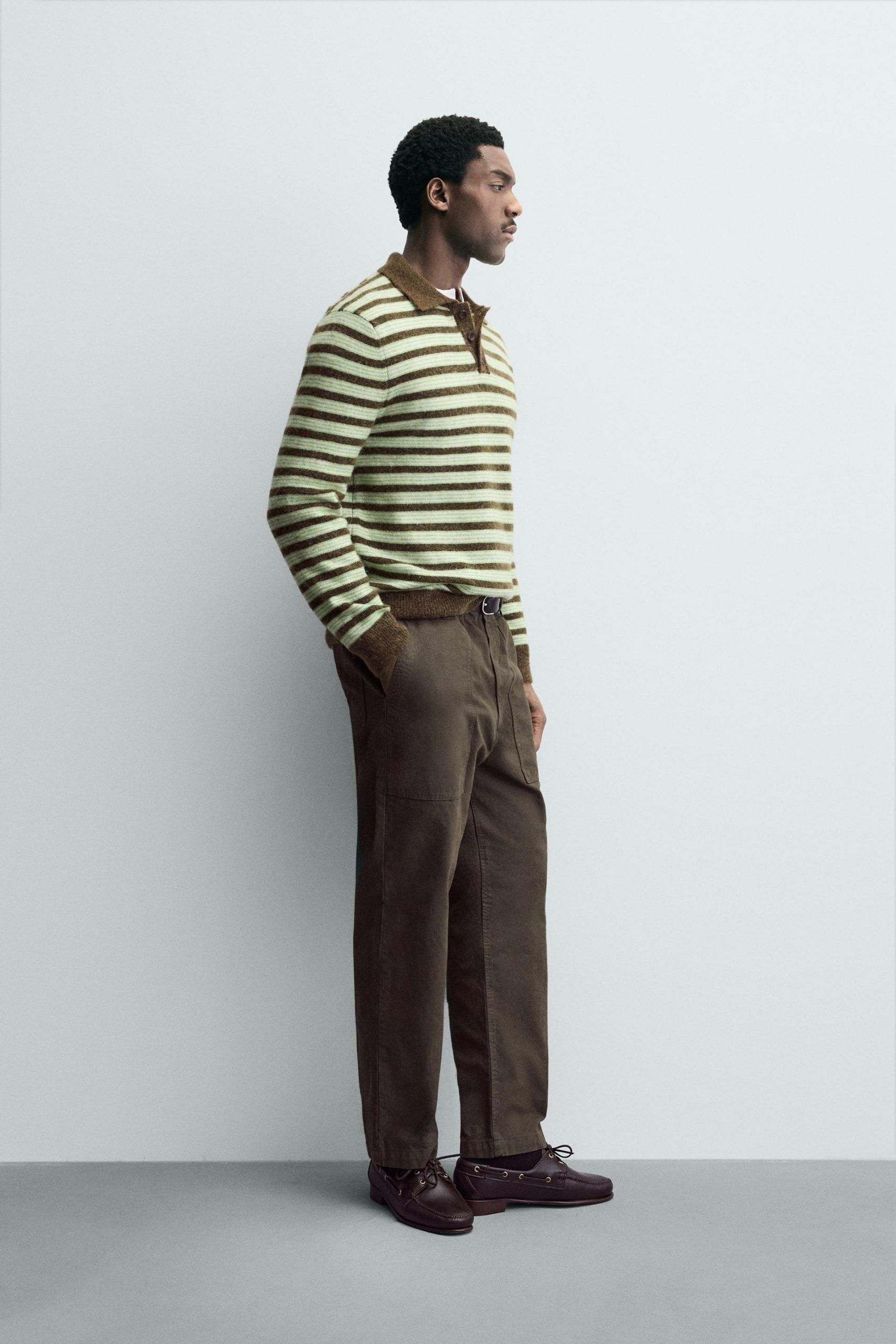 STRIPED KNIT POLO SHIRT MARO - Ảnh 6