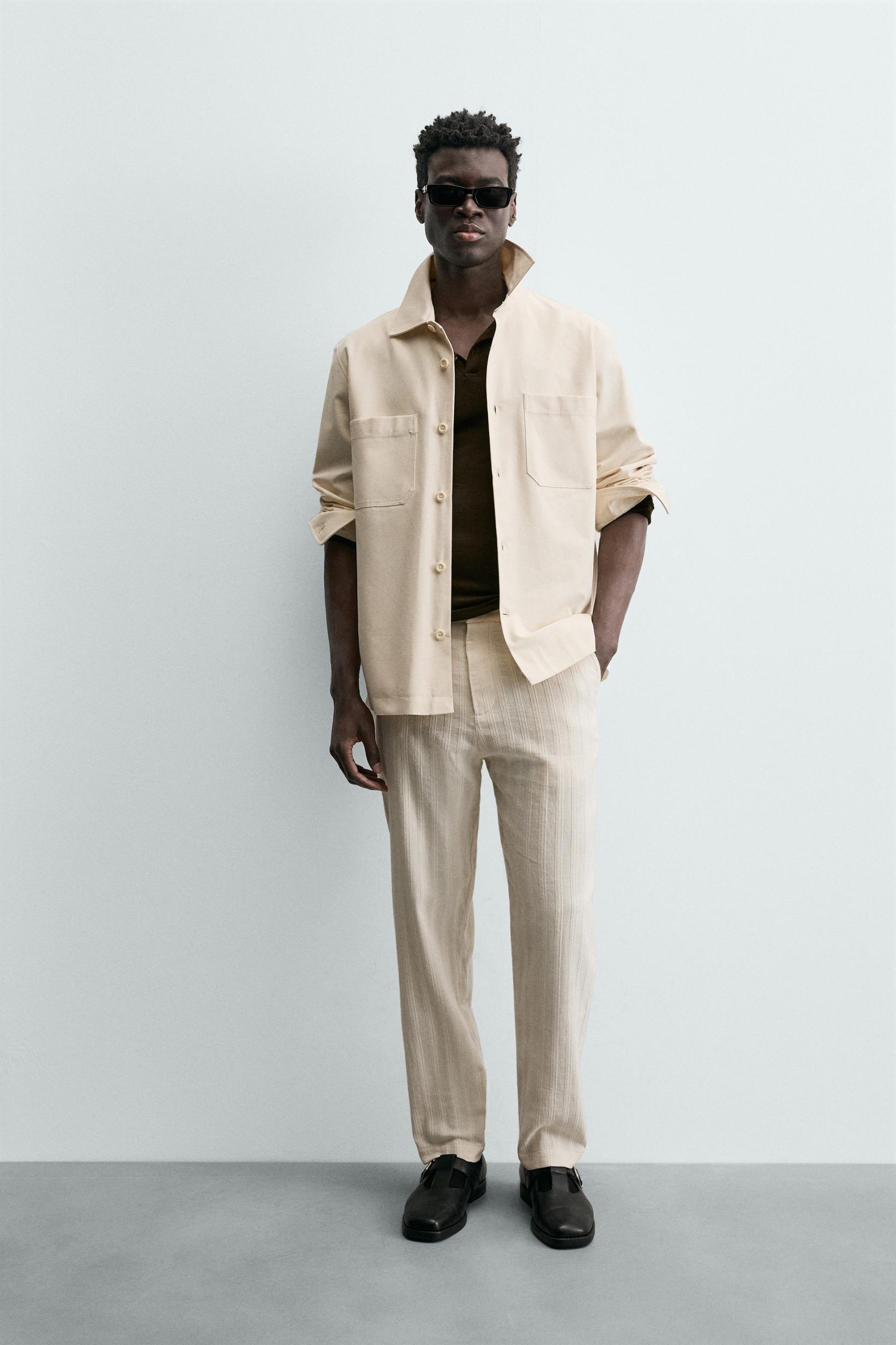 Striped Structured Chino Trousers MARO - Ảnh 9