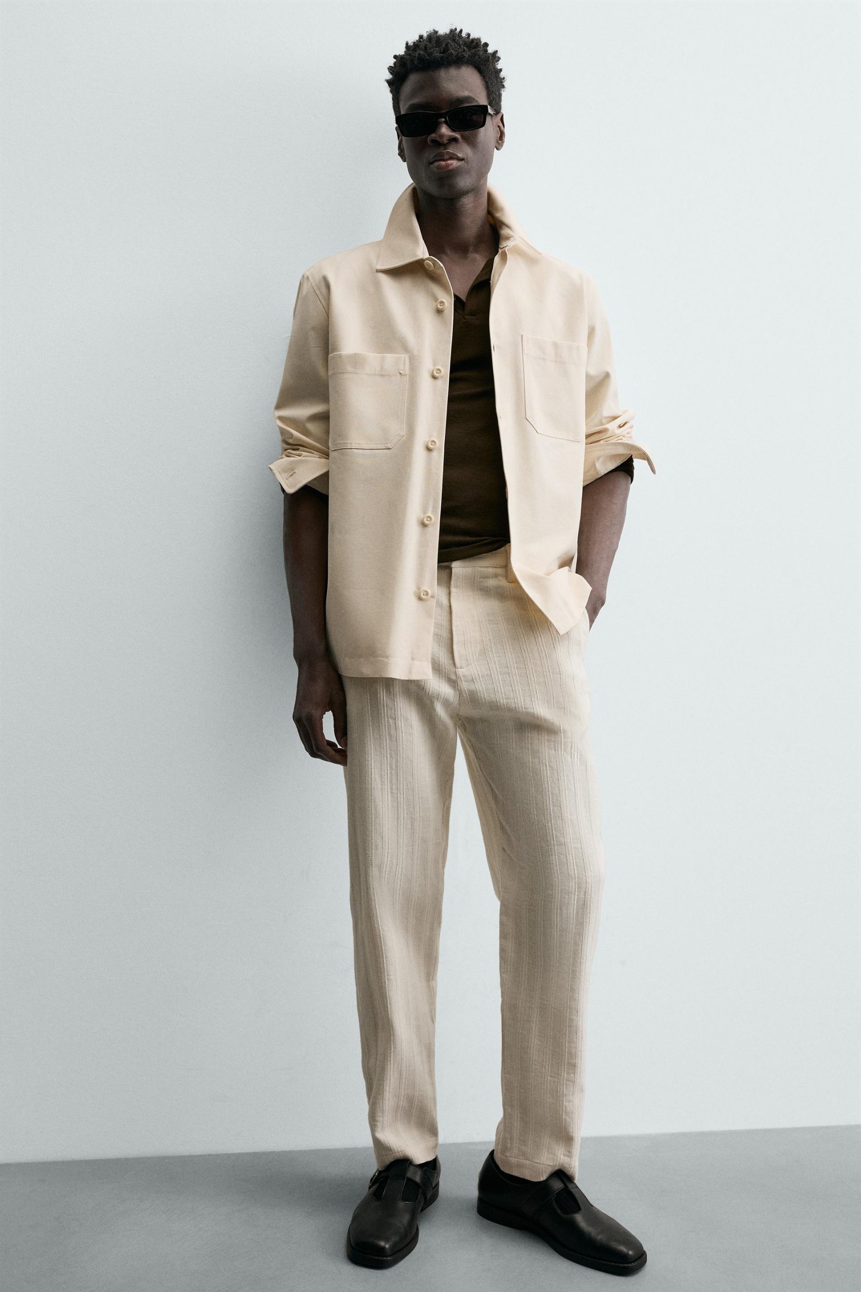 Striped Structured Chino Trousers MARO - Ảnh 5
