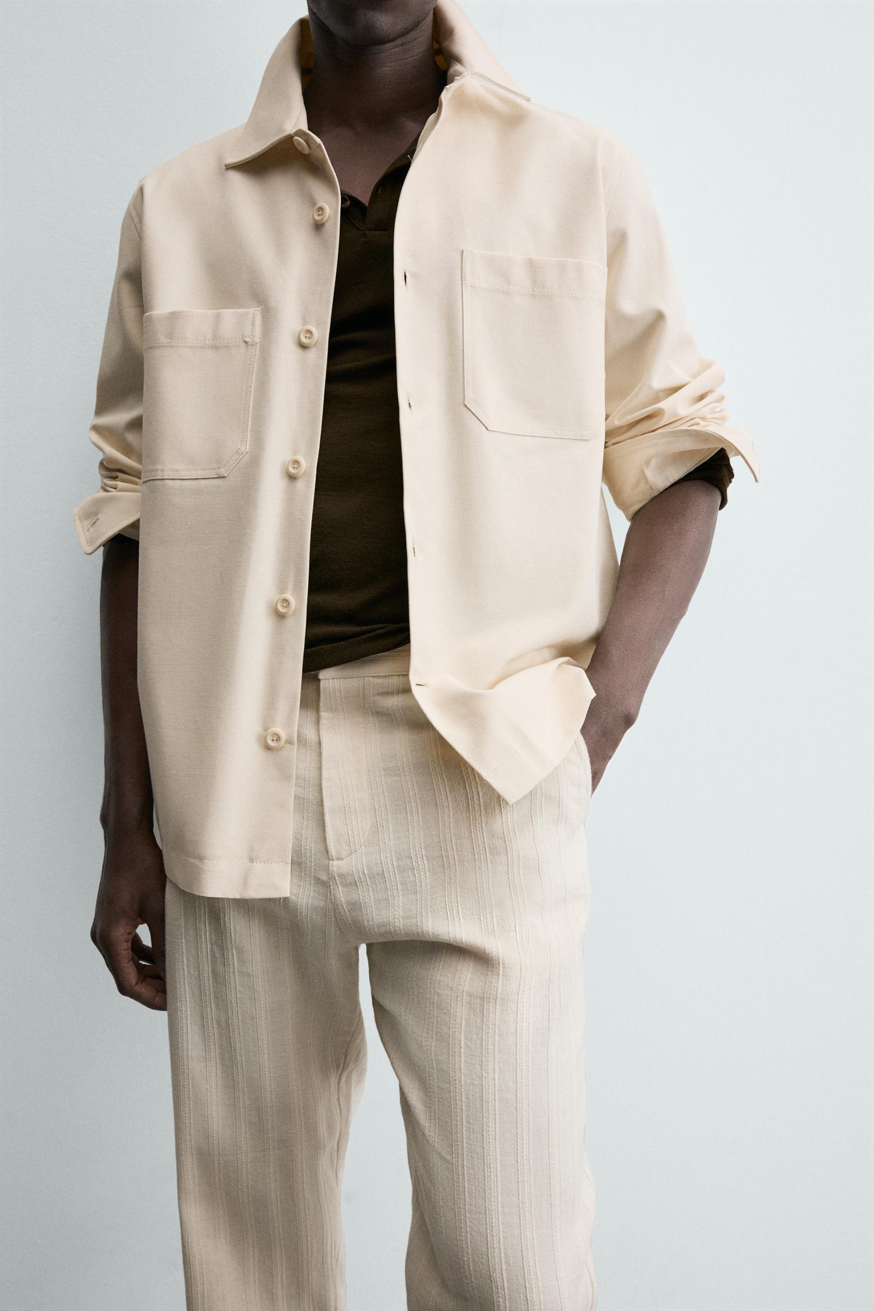 Striped Structured Chino Trousers MARO - Ảnh 4