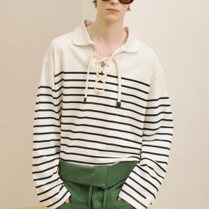STRIPED T-SHIRT WITH DRAWSTRINGS MARO