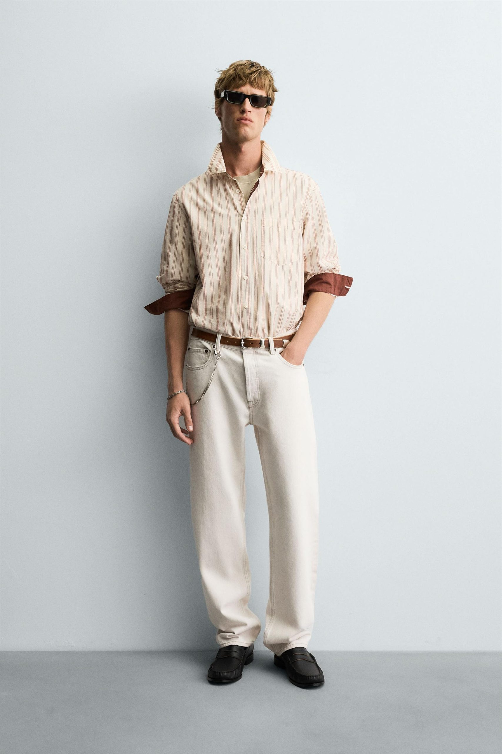 STRIPED TEXTURED SHIRT MARO - Ảnh 9
