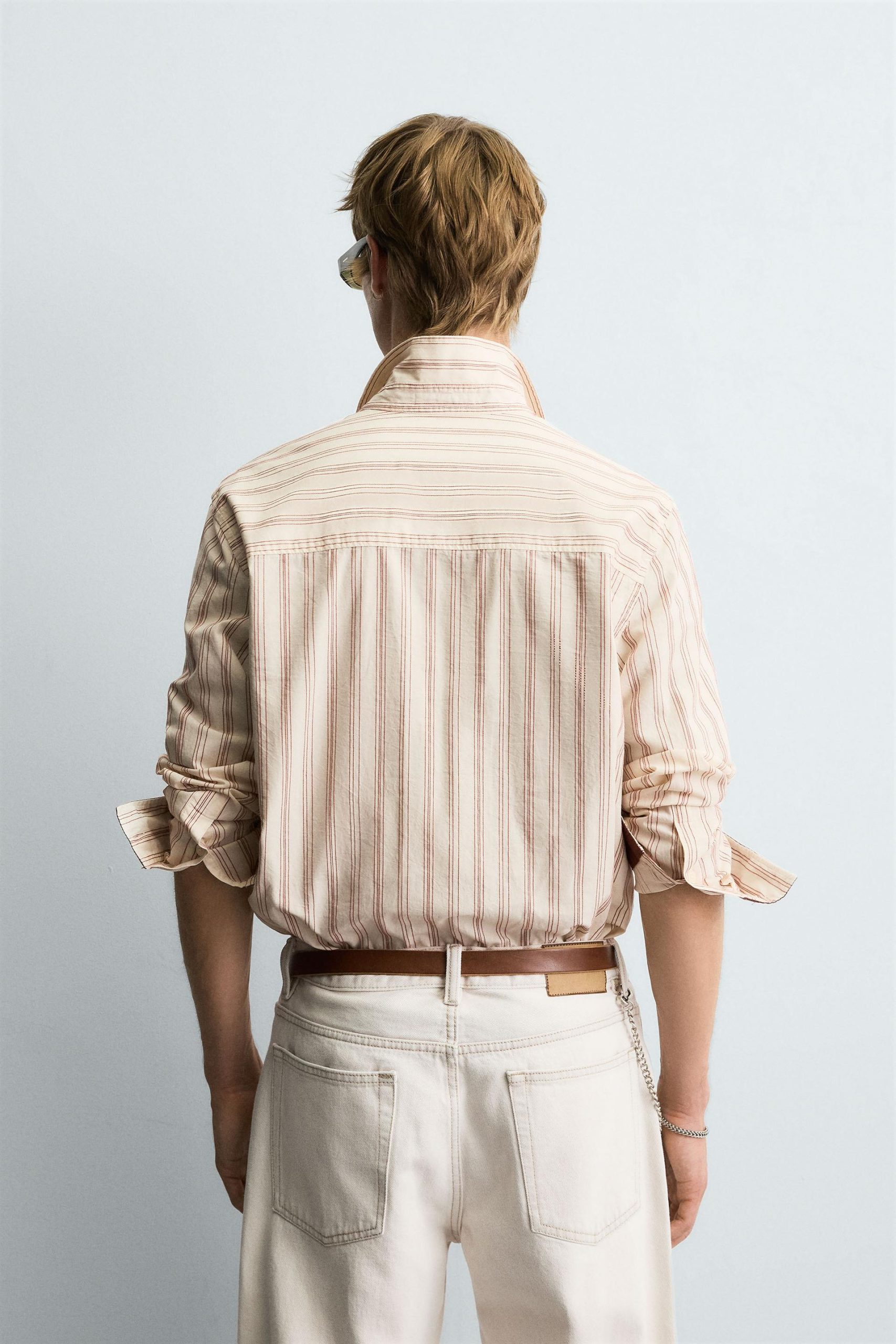 STRIPED TEXTURED SHIRT MARO - Ảnh 7