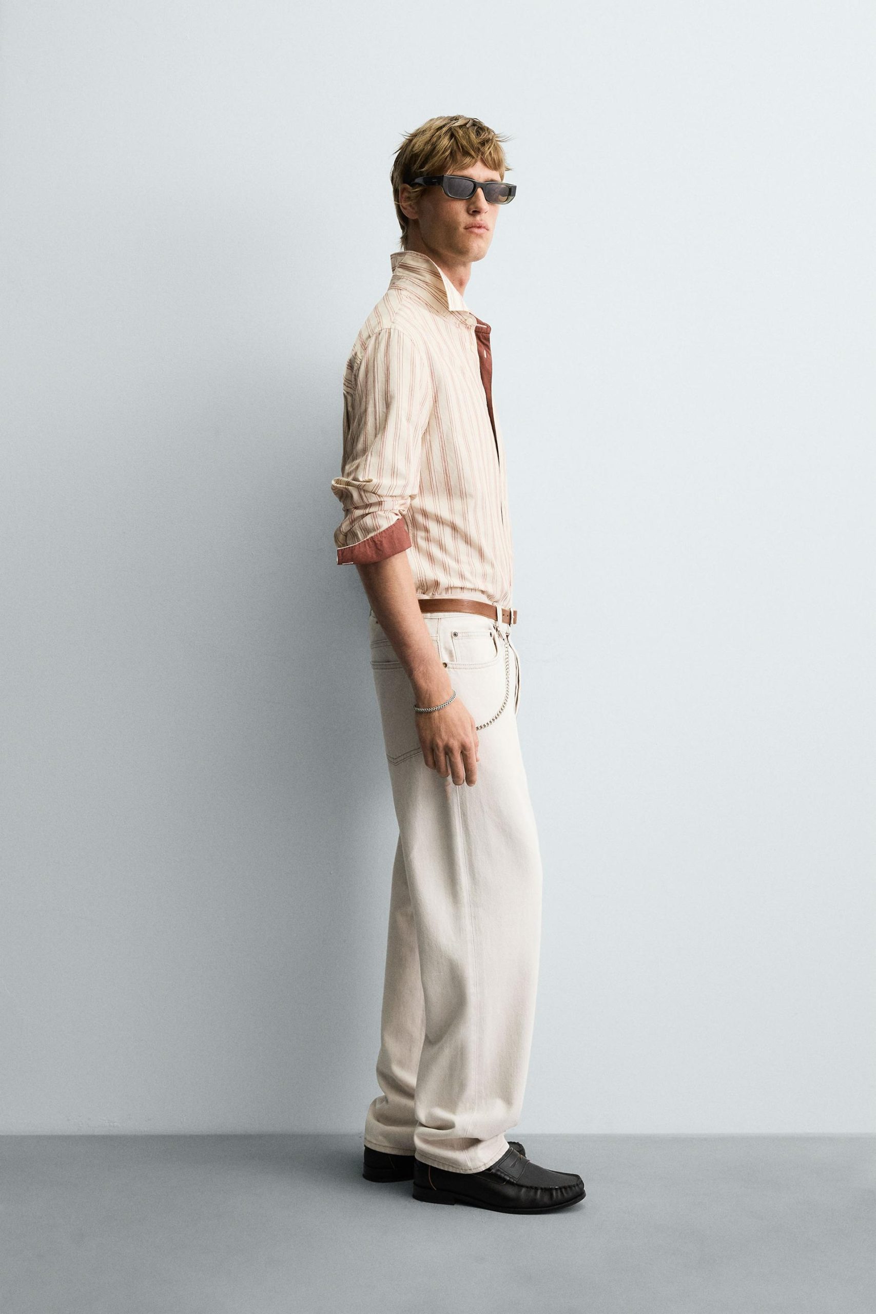 STRIPED TEXTURED SHIRT MARO - Ảnh 6