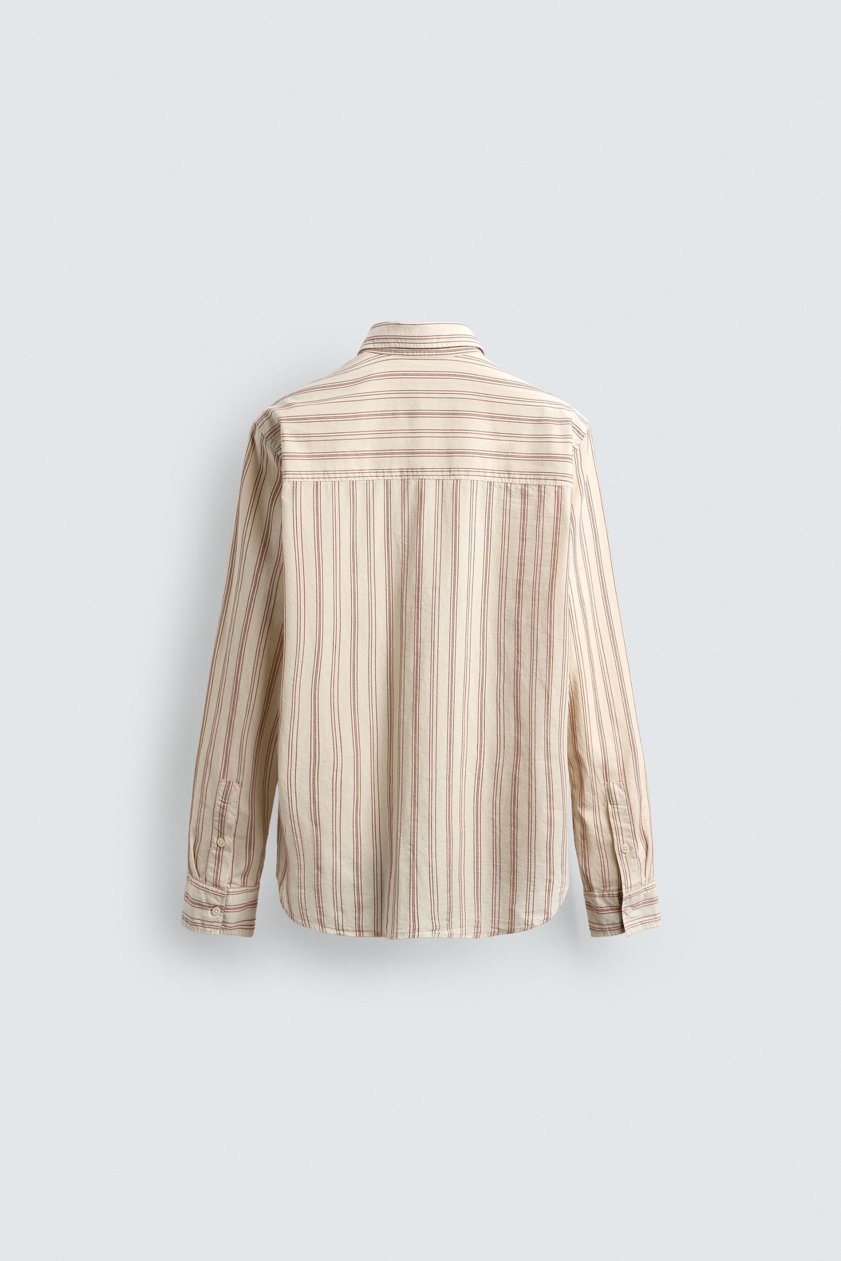 STRIPED TEXTURED SHIRT MARO - Ảnh 2