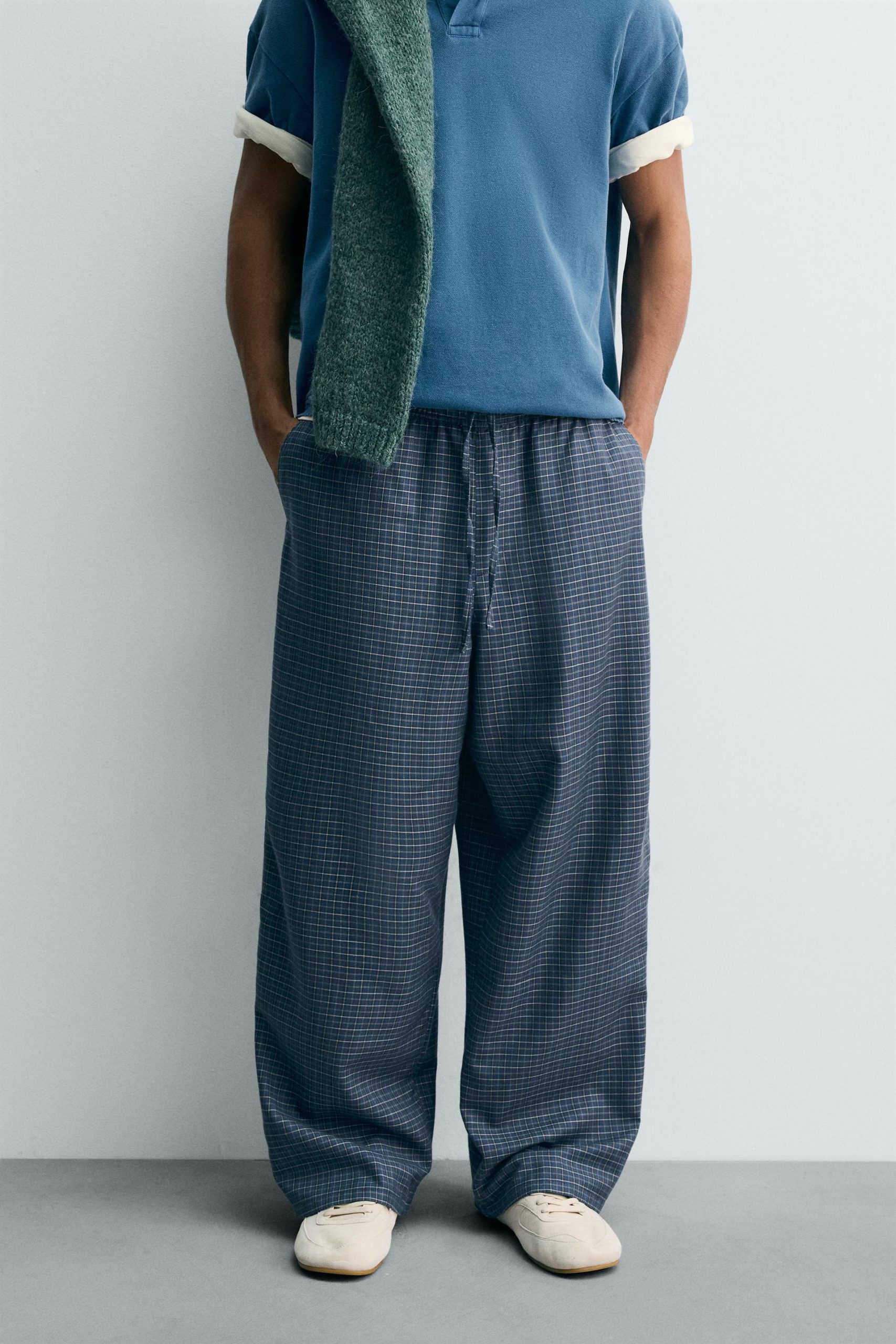 Limited Edition Baggy Fit Check Trousers MARO
