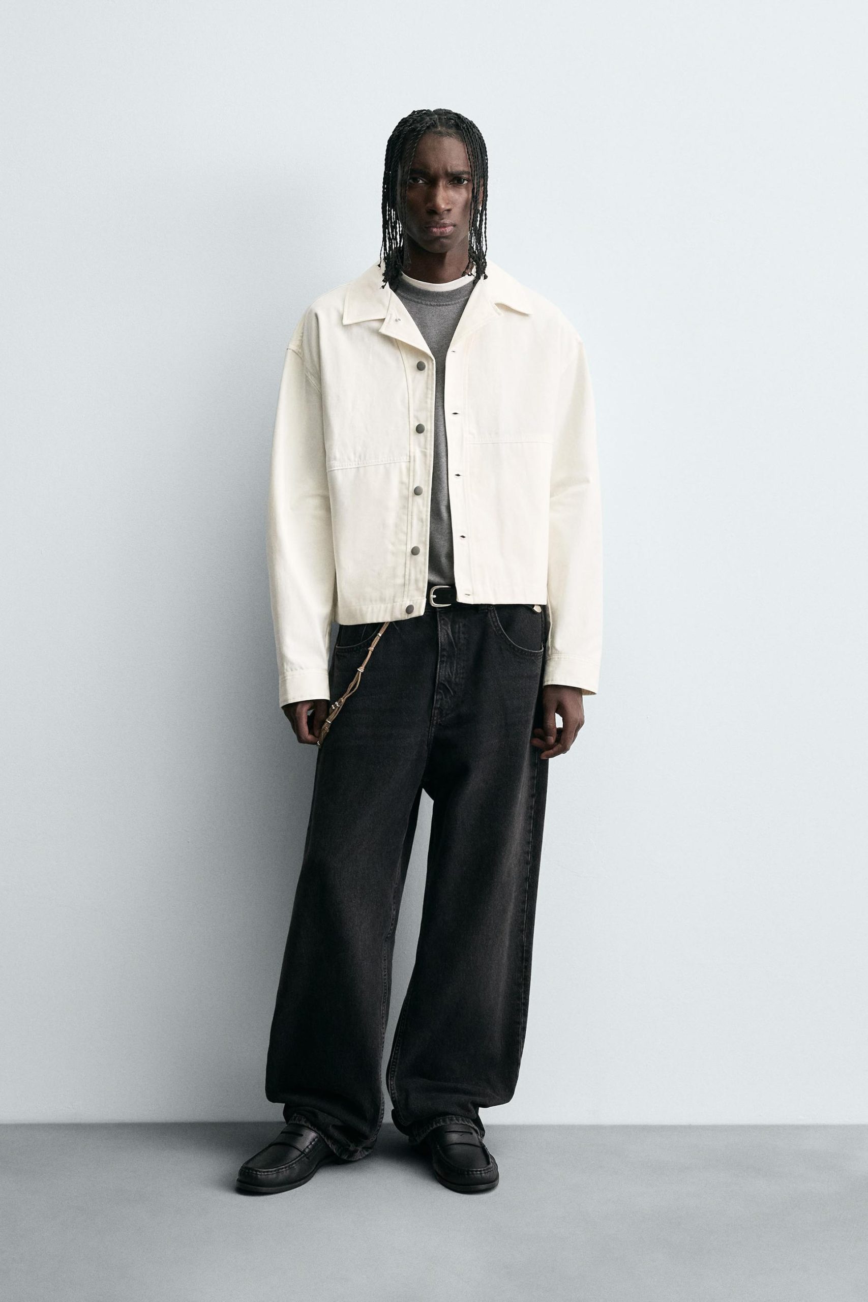 Textured Cropped Fit Overshirt MARO - Ảnh 10