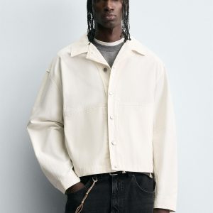 Textured Cropped Fit Overshirt MARO