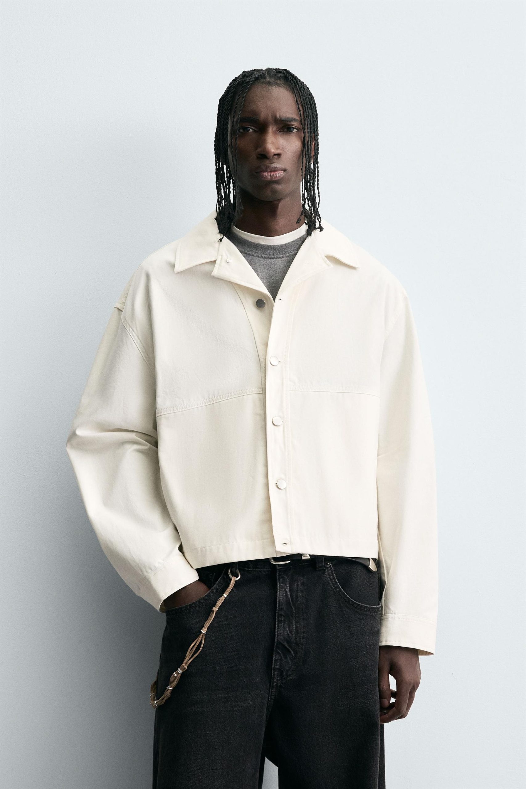 Textured Cropped Fit Overshirt MARO