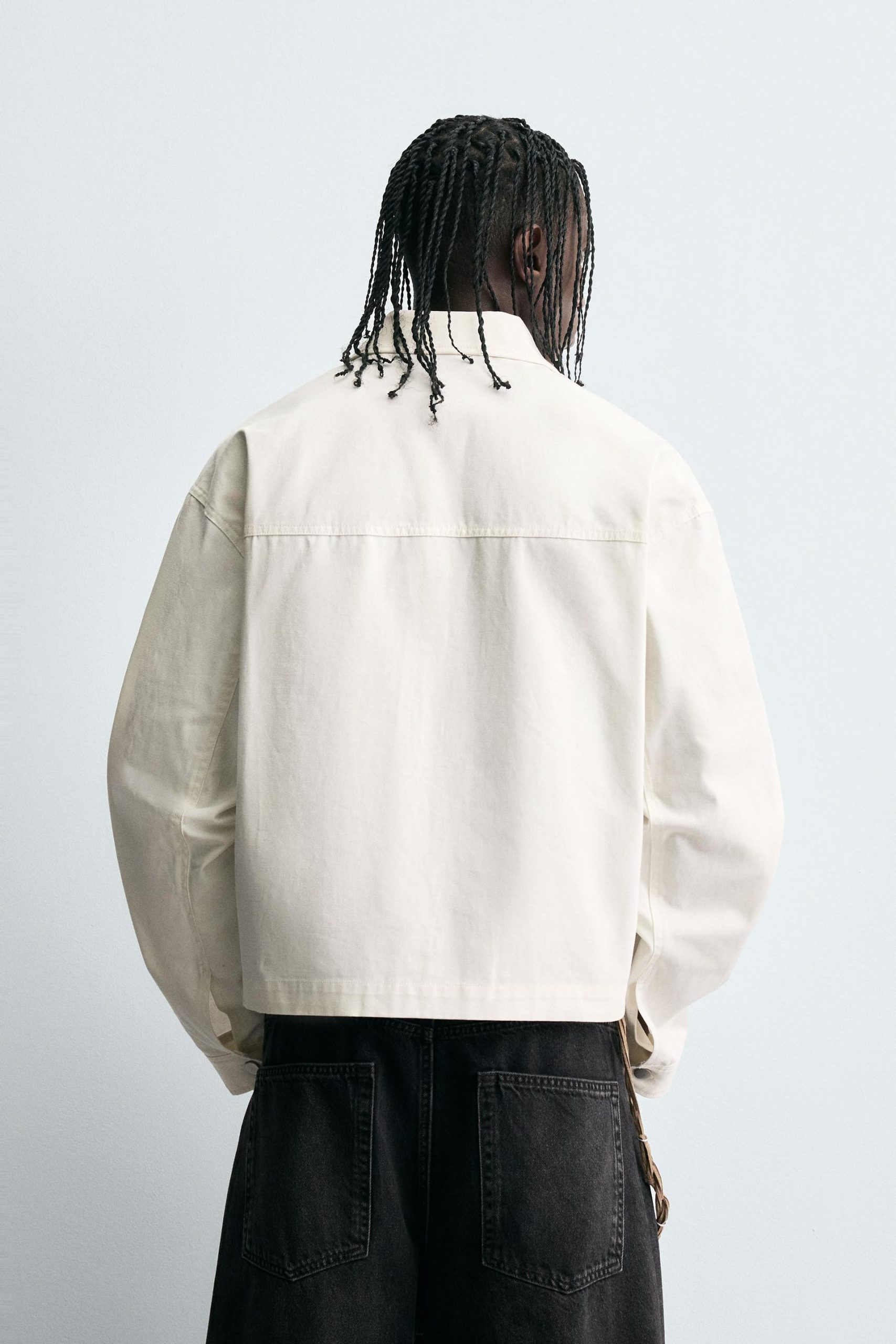 Textured Cropped Fit Overshirt MARO - Ảnh 8