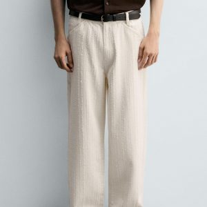 TEXTURED STRIPED JEANS MARO