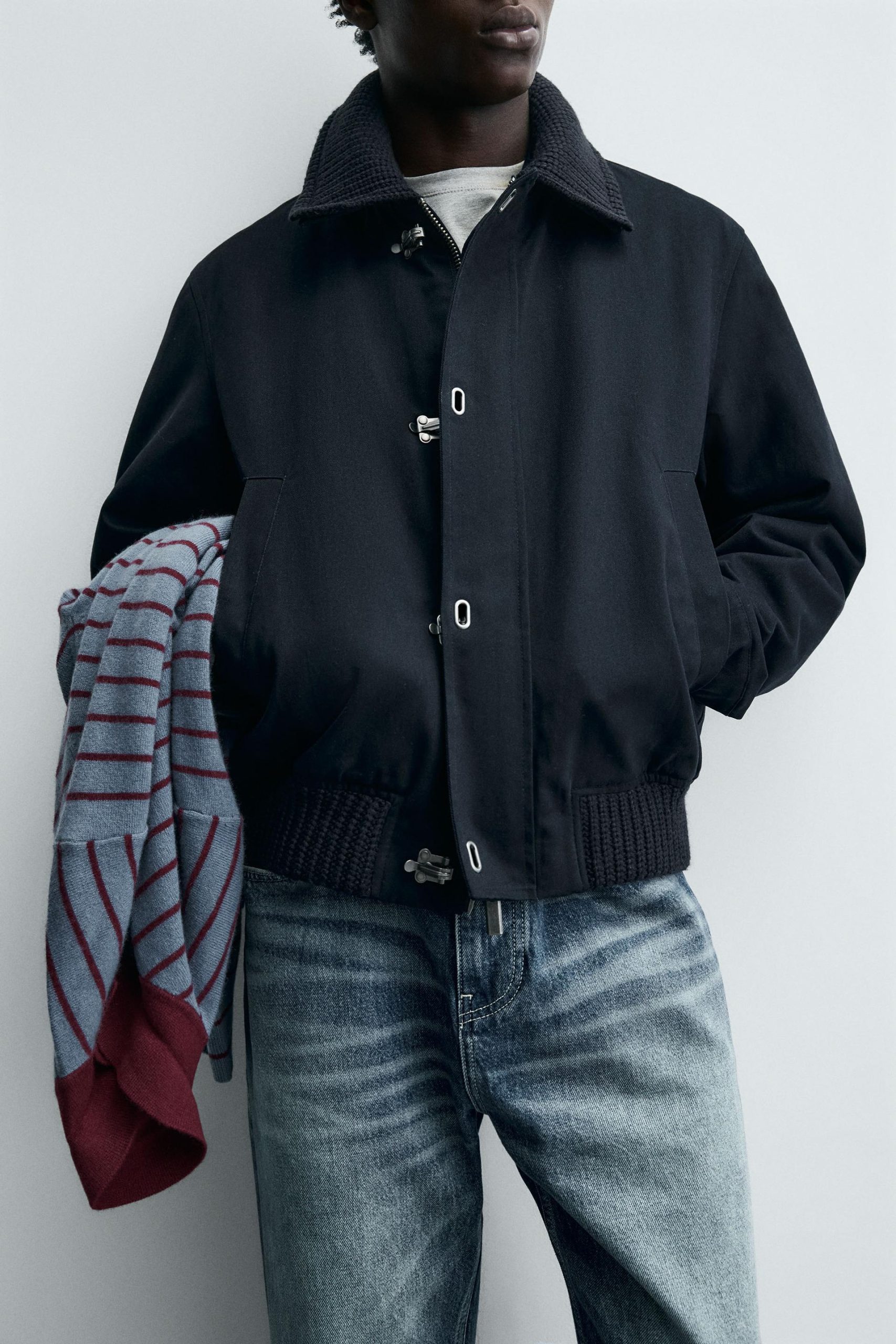 Toggle Jacket With Contrast Collar MARO - Ảnh 7