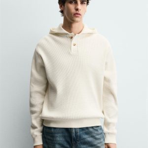 WAFFLE-KNIT HOODIE MARO
