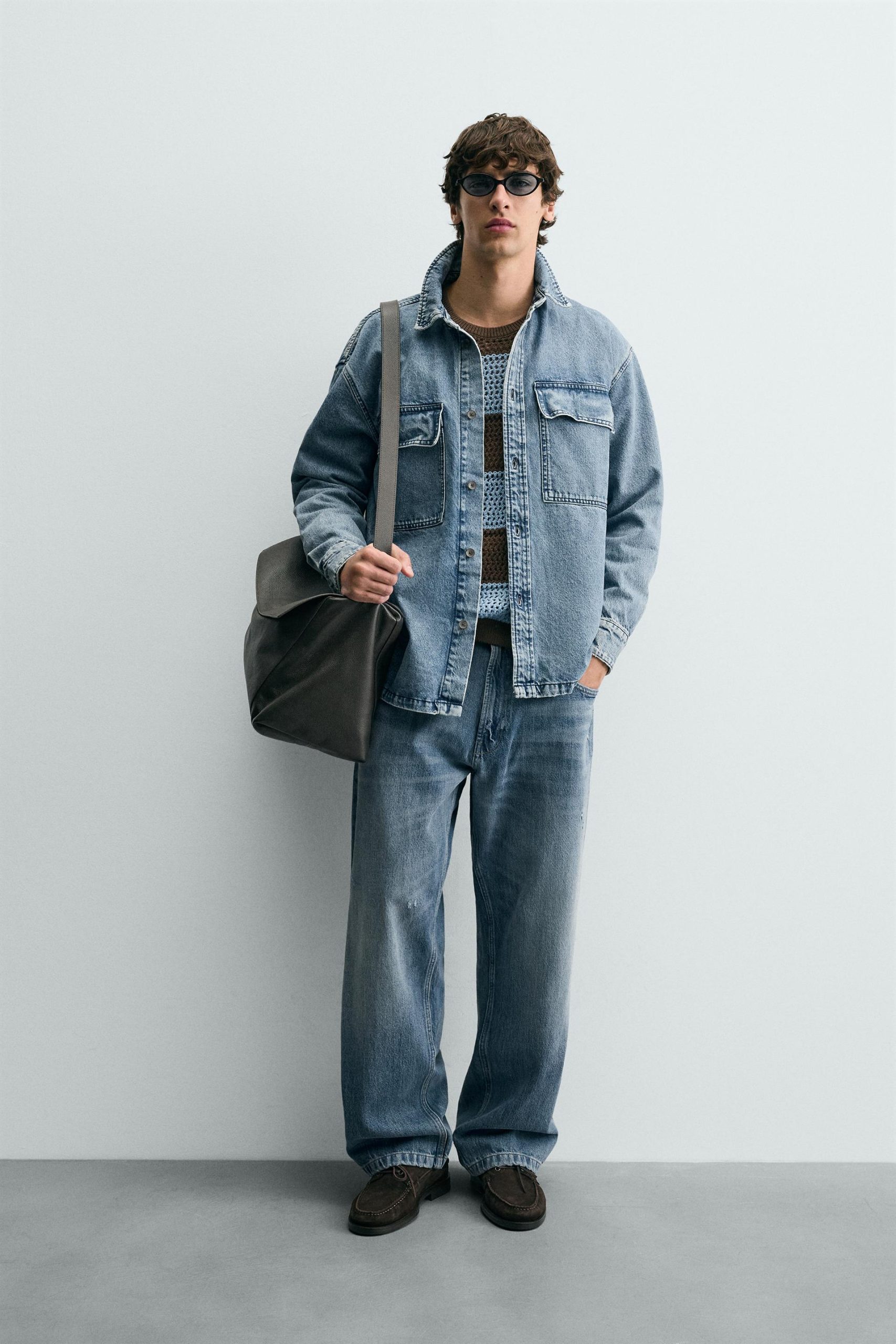 Washed Denim Overshirt With Pockets MARO - Ảnh 9