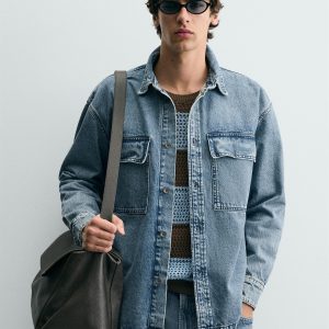 Washed Denim Overshirt With Pockets MARO