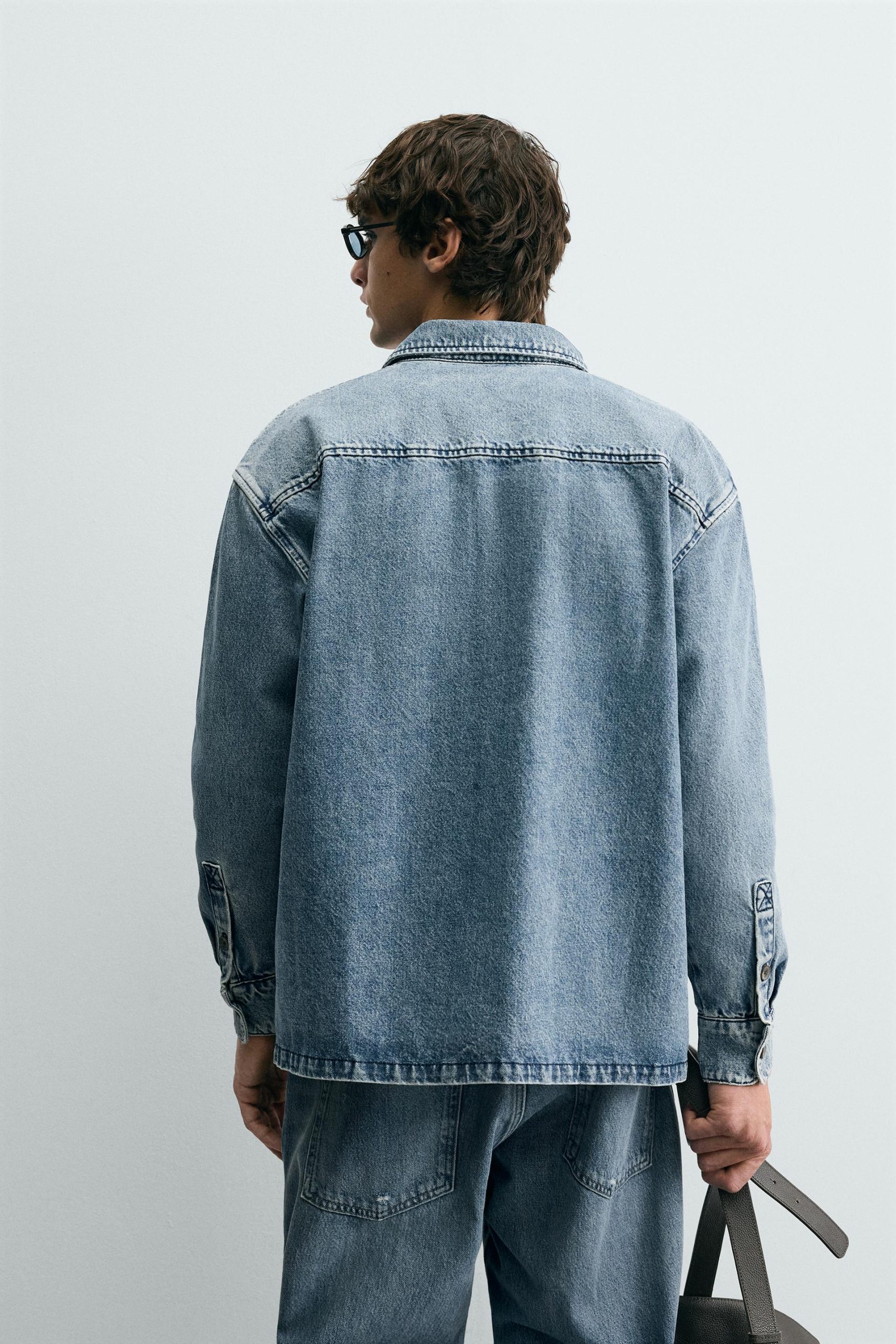 Washed Denim Overshirt With Pockets MARO - Ảnh 7