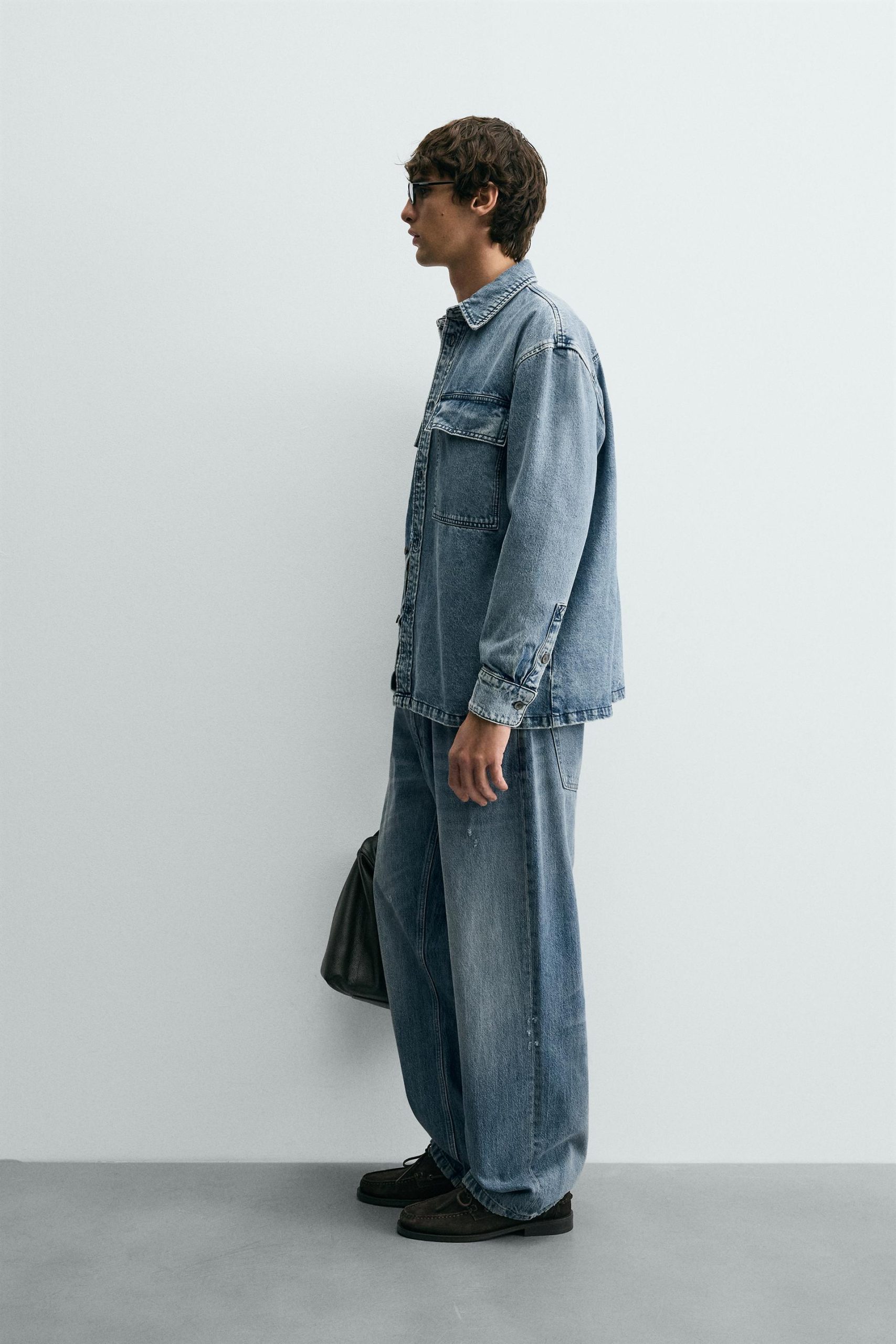 Washed Denim Overshirt With Pockets MARO - Ảnh 6