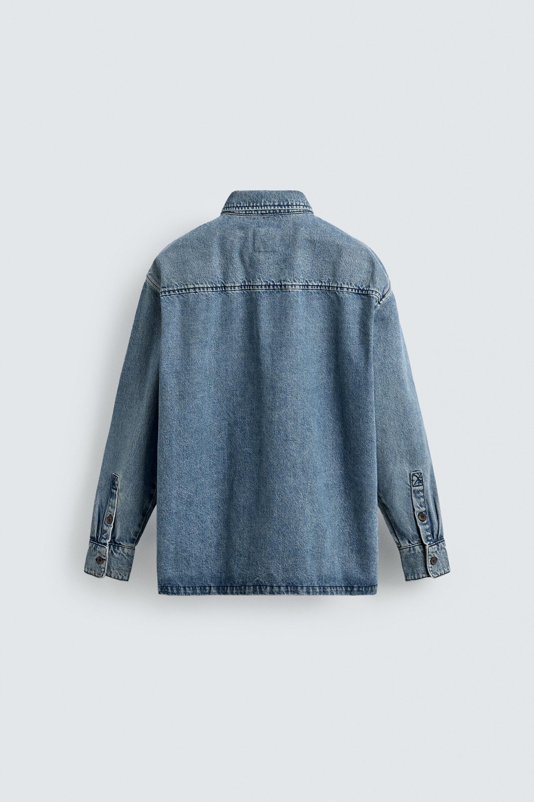 Washed Denim Overshirt With Pockets MARO - Ảnh 2