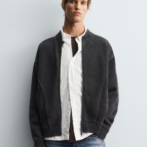 Washed Knit Bomber Jacket MARO