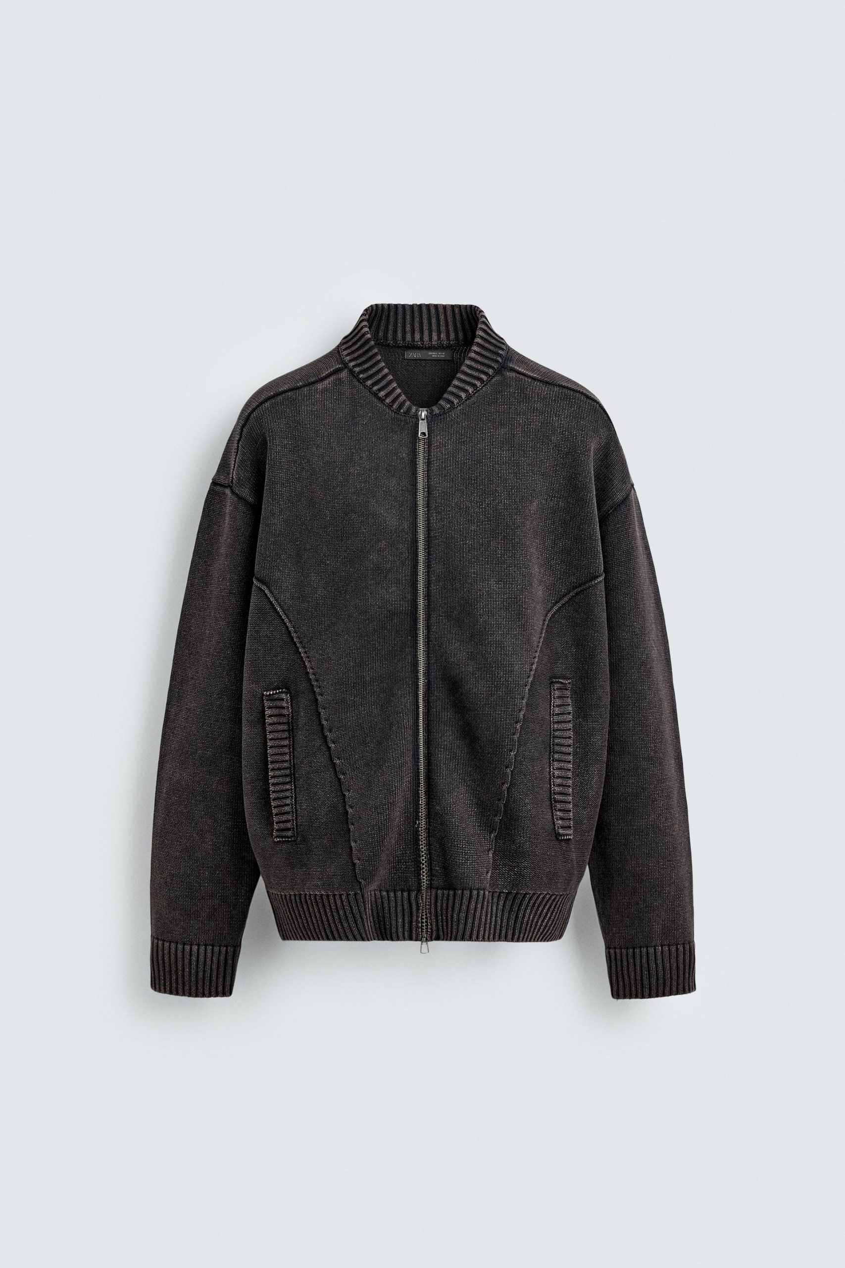 Washed Knit Bomber Jacket MARO - Ảnh 7