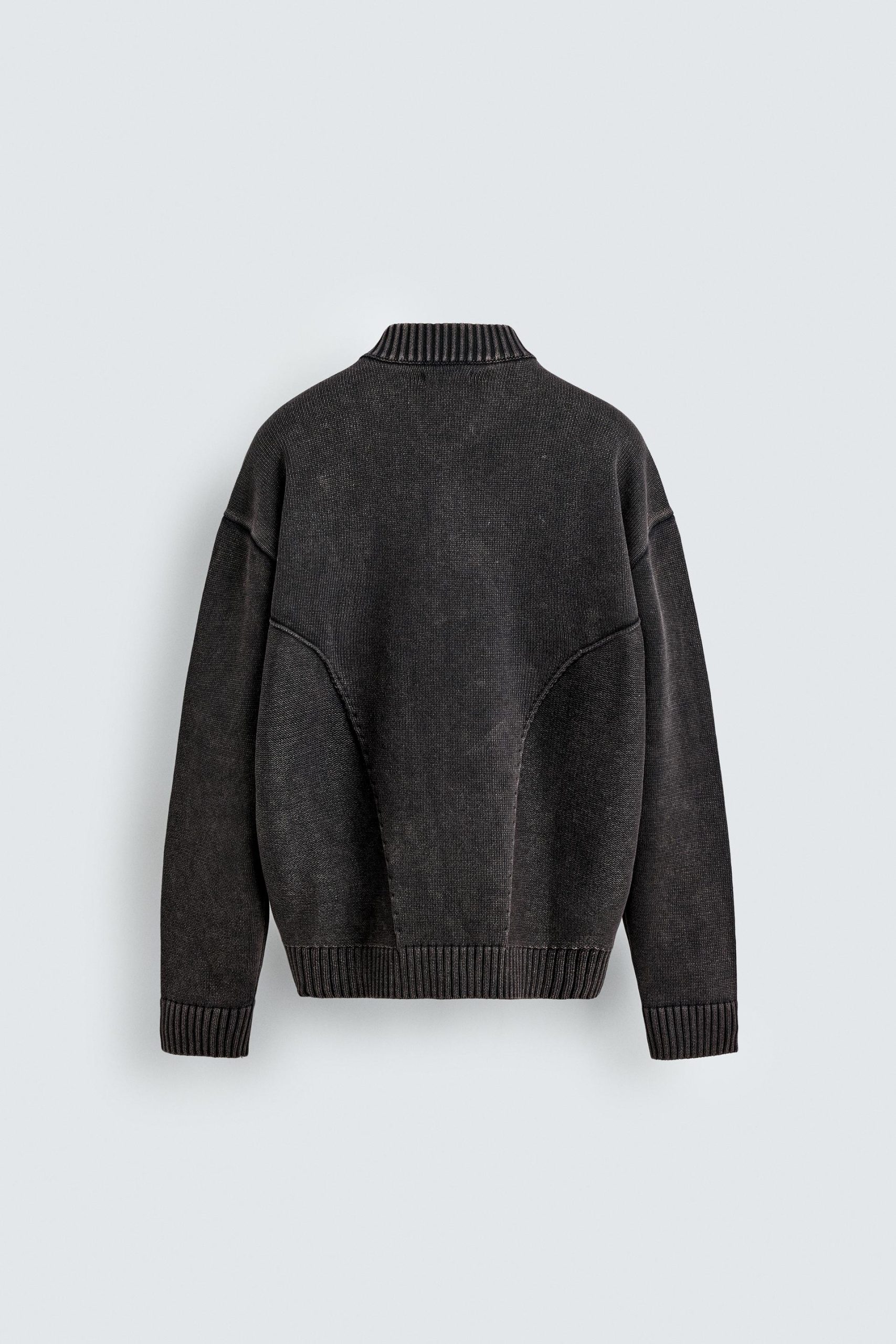 Washed Knit Bomber Jacket MARO - Ảnh 8