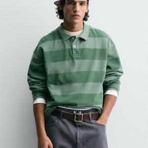 WASHED STRIPED PIQUÉ POLO SHIRT MARO