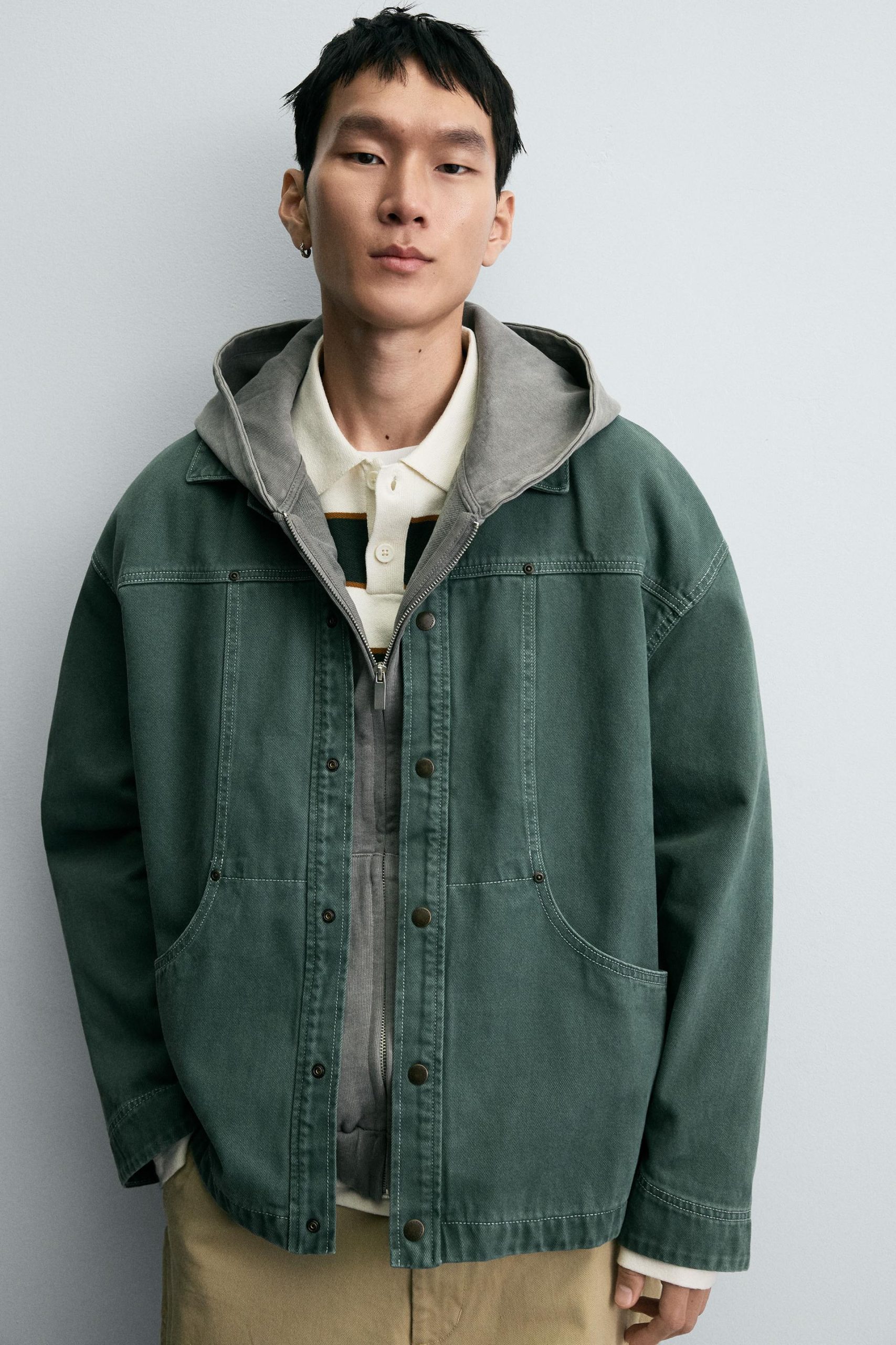 WASHED STRUCTURED OVERSHIRT MARO - Ảnh 5