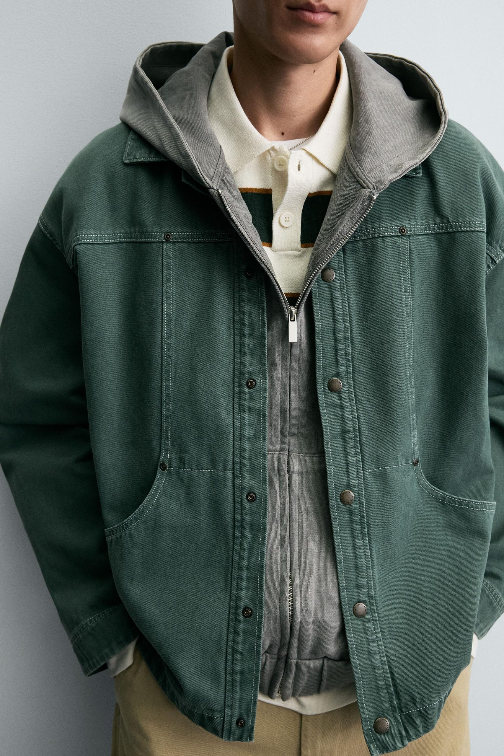 WASHED STRUCTURED OVERSHIRT MARO - Ảnh 4