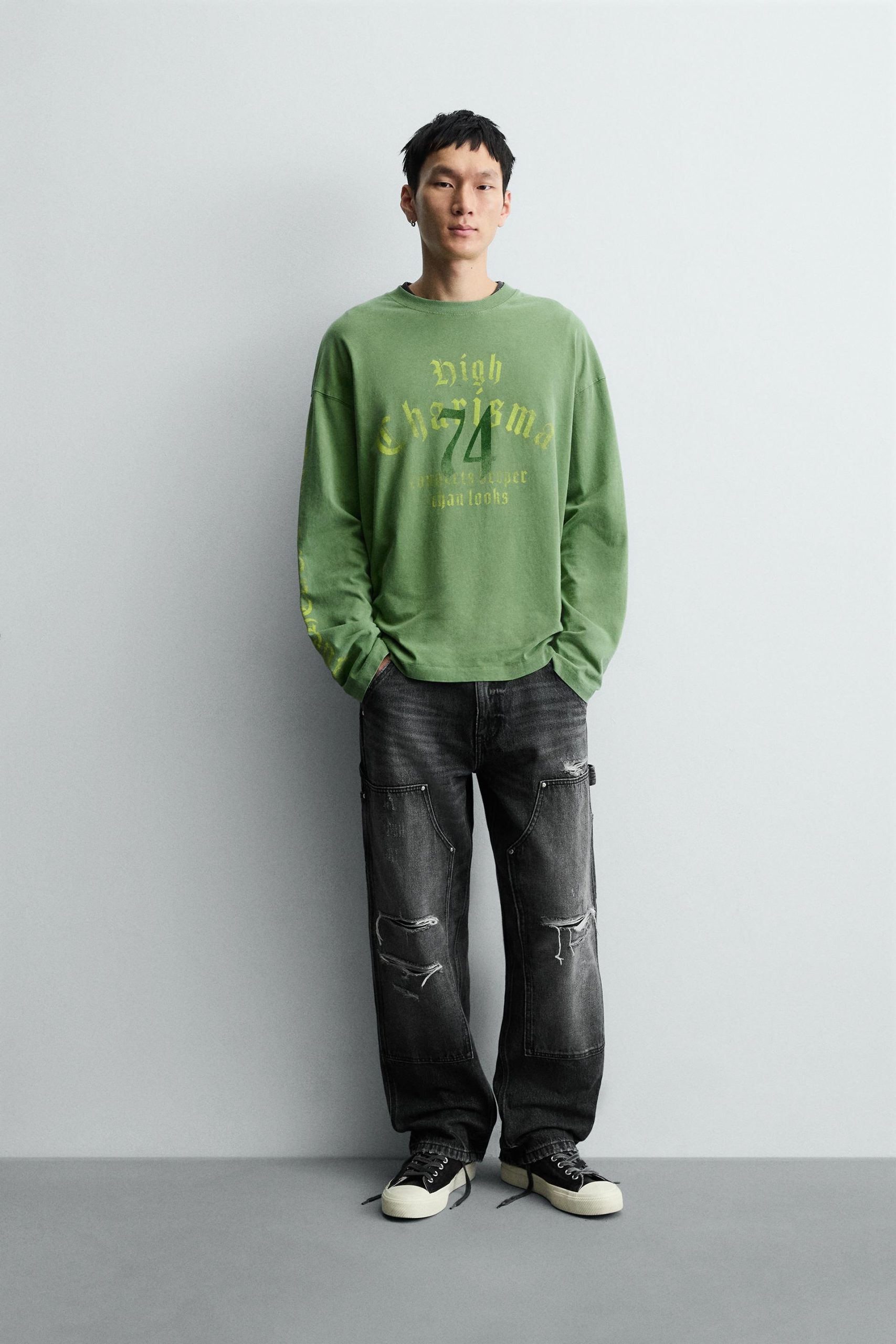 WASHED TEXT T-SHIRT MARO - Ảnh 8