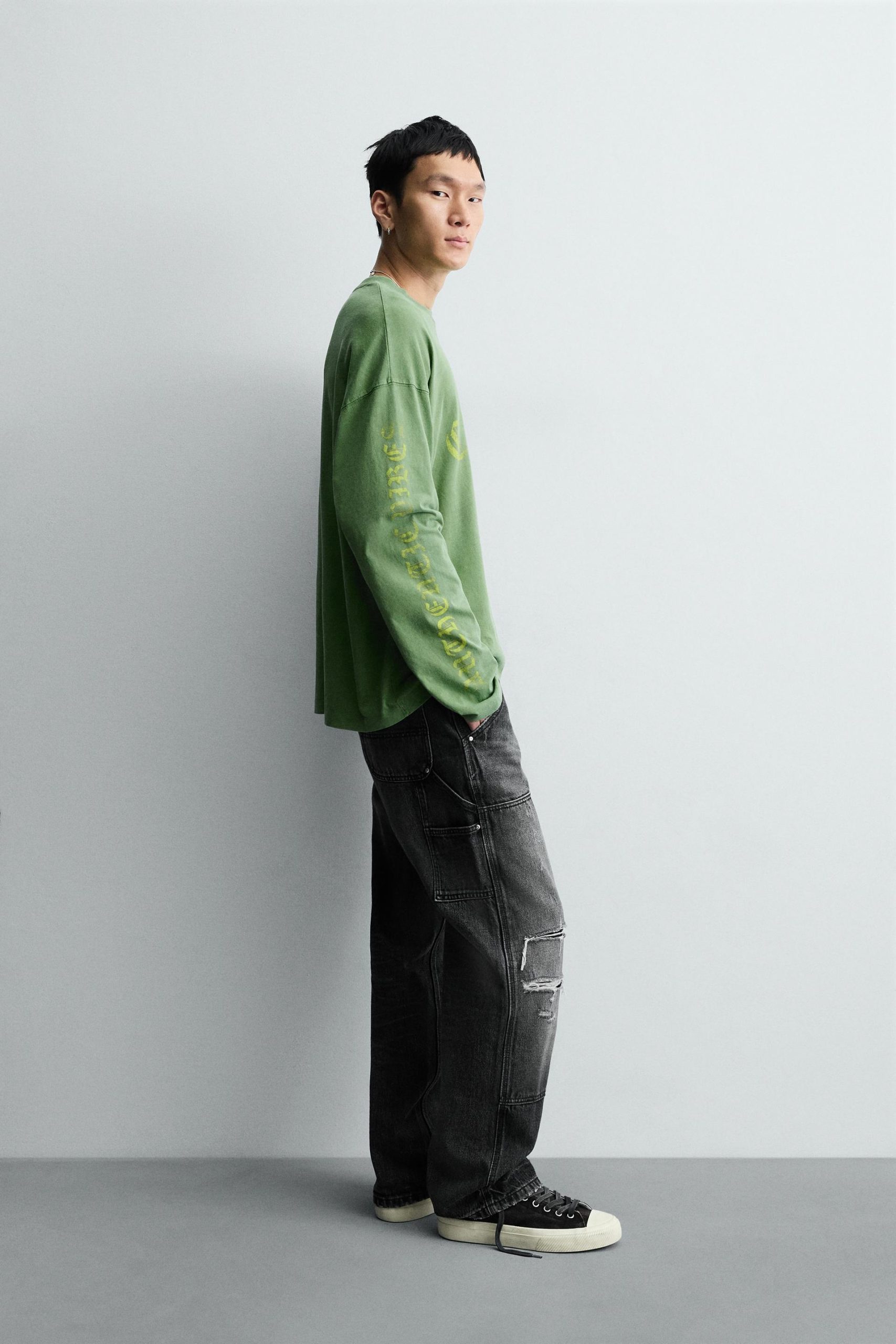 WASHED TEXT T-SHIRT MARO - Ảnh 5