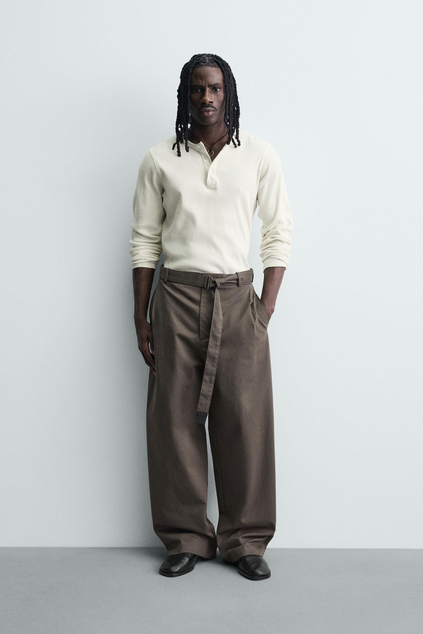 Wide-Leg Trousers With Belt MARO - Ảnh 2