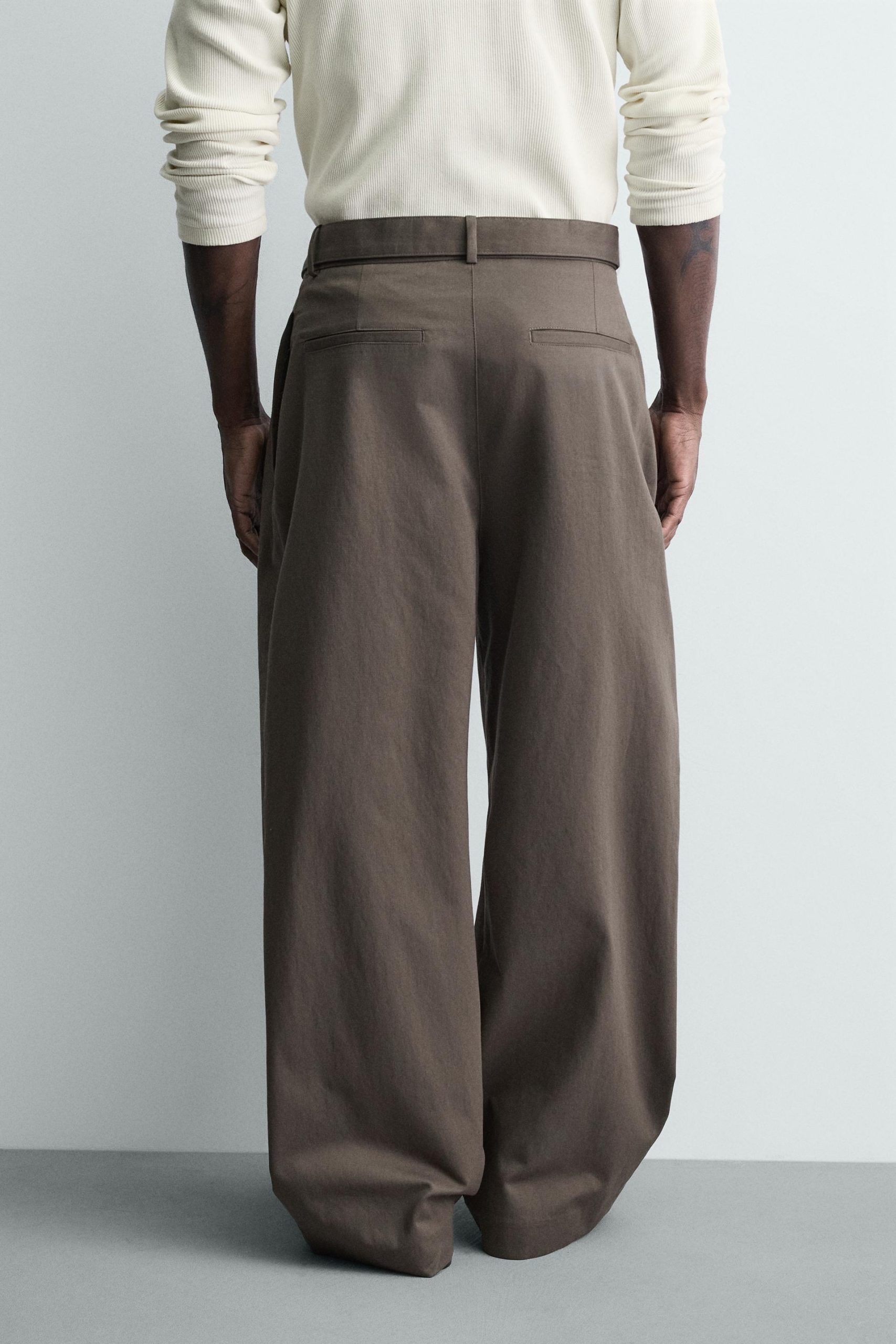 Wide-Leg Trousers With Belt MARO - Ảnh 4