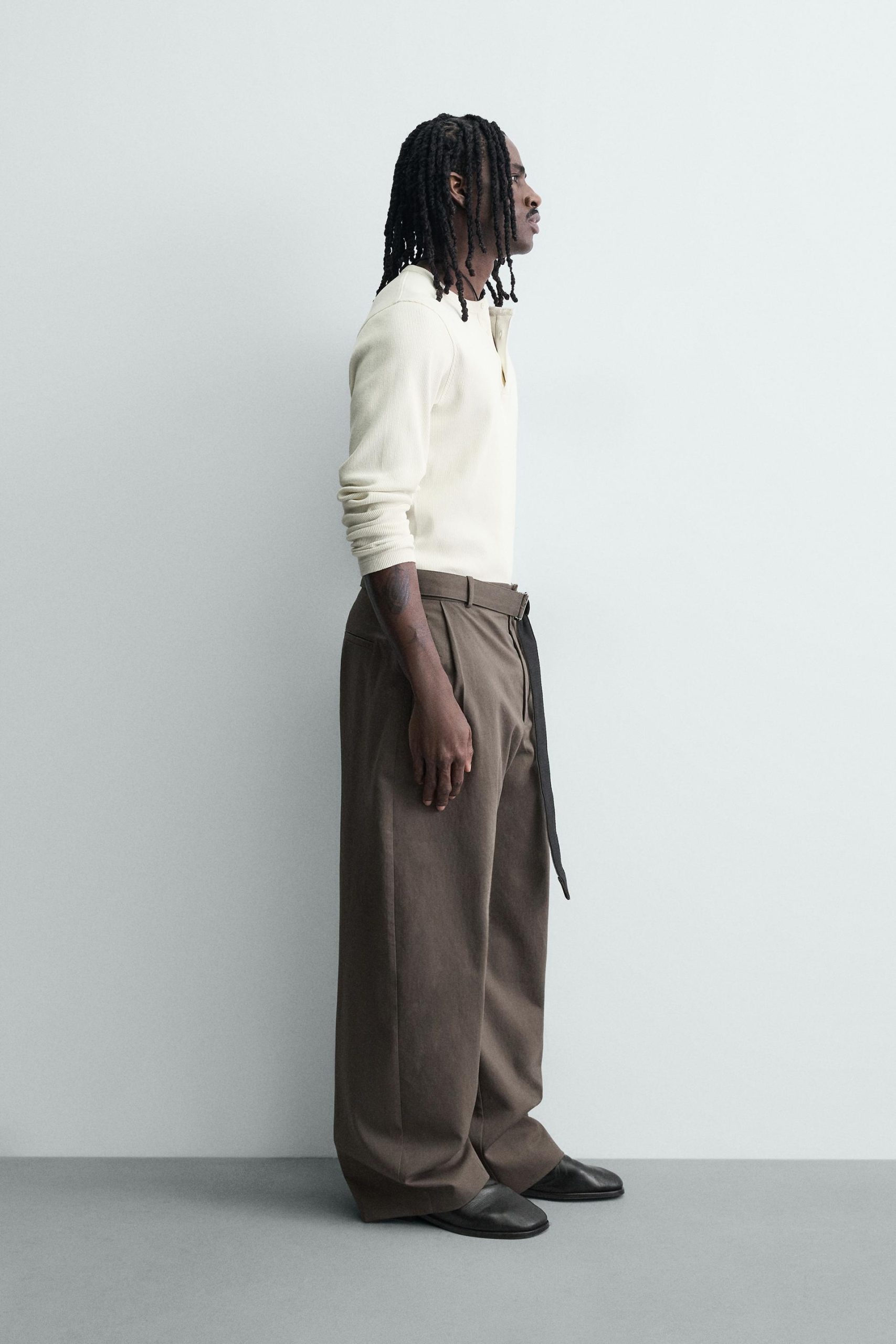 Wide-Leg Trousers With Belt MARO - Ảnh 5