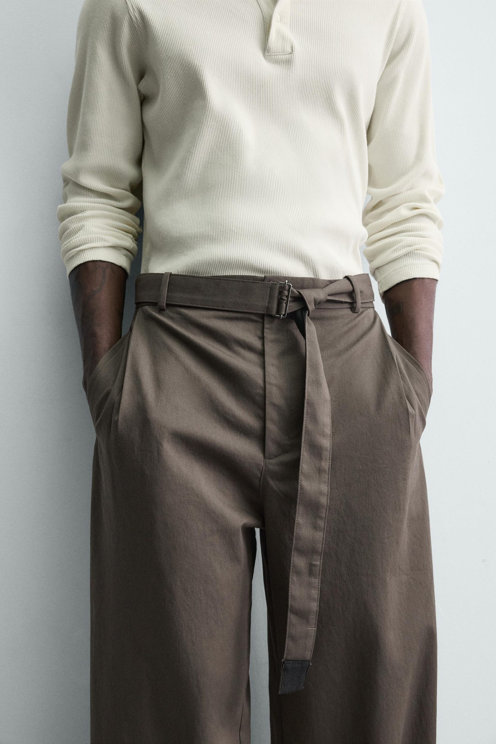 Wide-Leg Trousers With Belt MARO - Ảnh 6