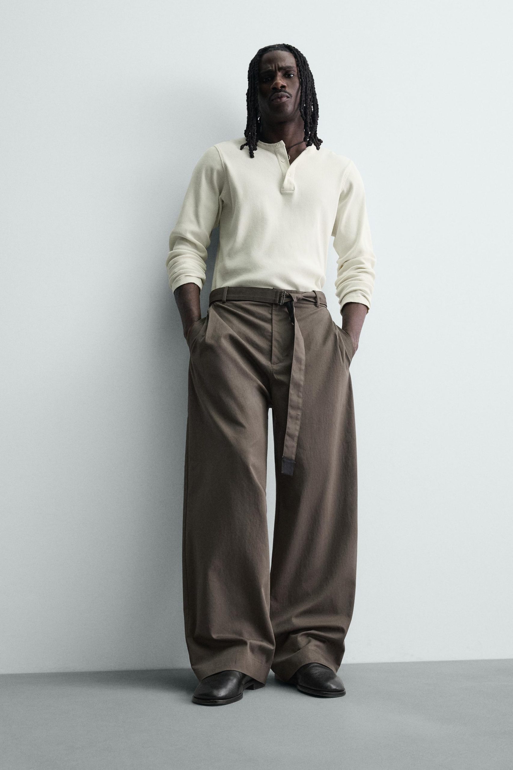 Wide-Leg Trousers With Belt MARO - Ảnh 7