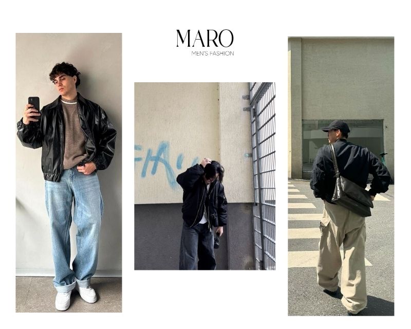 áo khoác bomber quần ống rộng