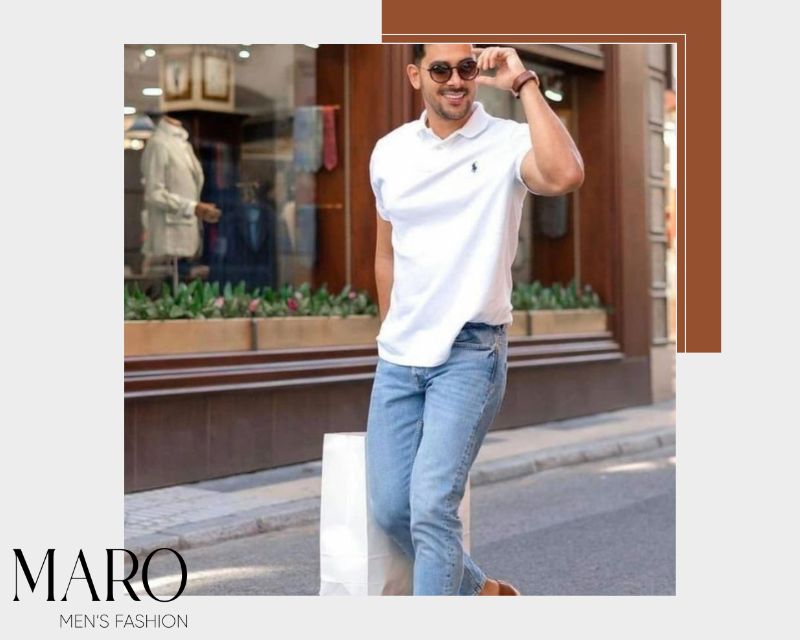 áo polo phối quần jean đi giày gì