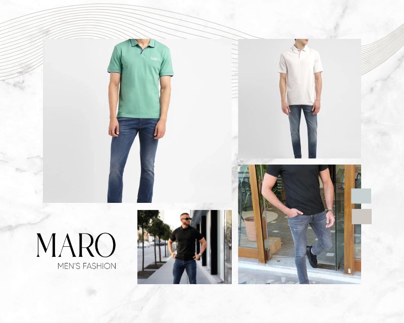 áo polo phối quần jean slim fit