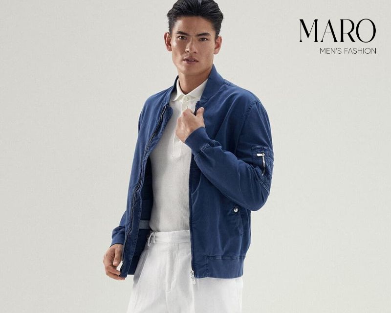 áo polo phối với áo bomber