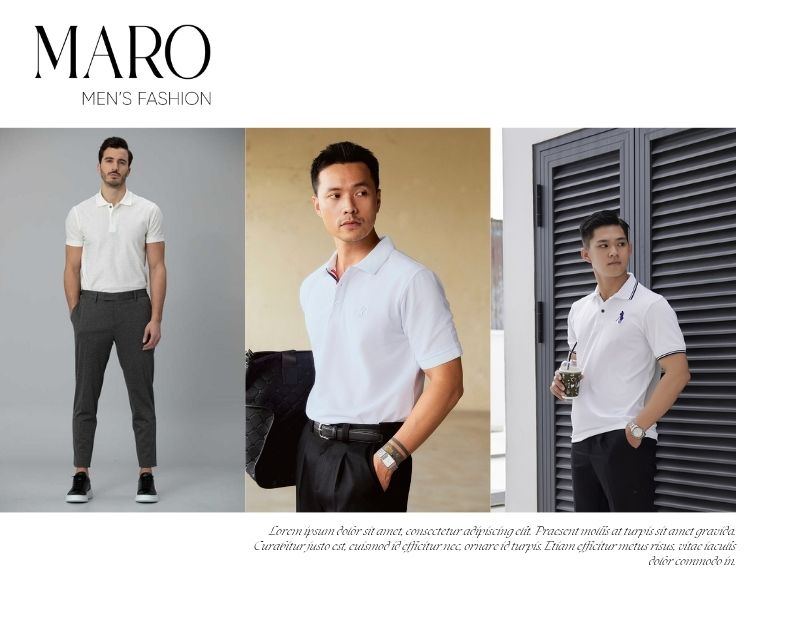 áo polo trắng be phối quần tây tối màu đen xanh navy