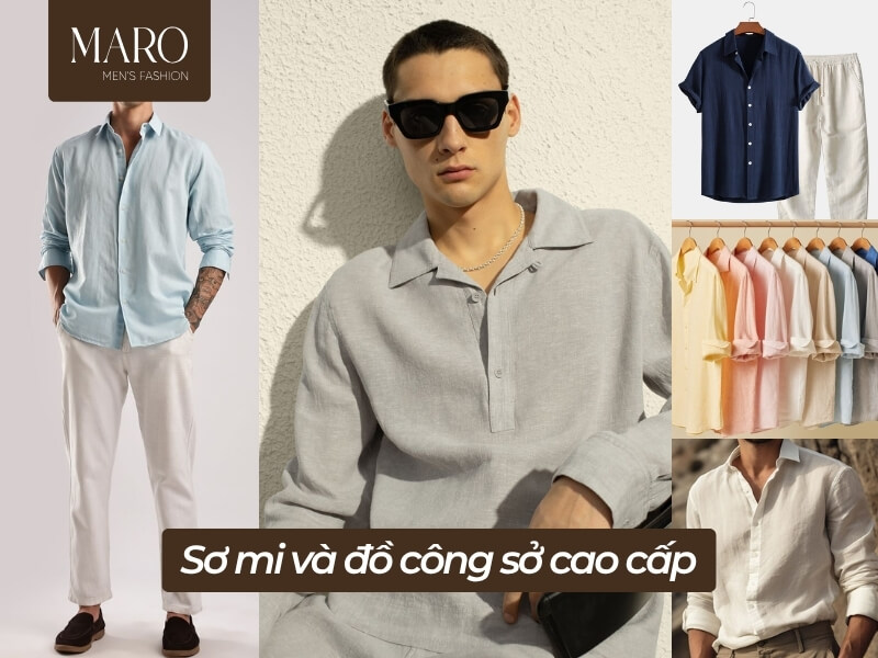 áo sơ mi và trang phục công sở cao cấp vải linen tưng premium
